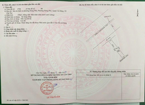 BÁN NỀN ĐẸP (5X38) ĐƯỜNG LÝ THÁI TỔ KDC HƯNG PHÚ - CÁI RĂNG - CẦN THƠ